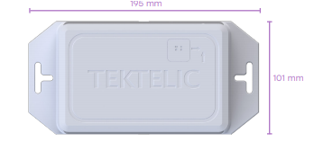 TEKTELIC KONA Industrial GPS Asset Tracker top view with dimensions