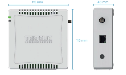 TEKTELIC KONA Micro LoRaWAN Indoor Gateway with dimensions