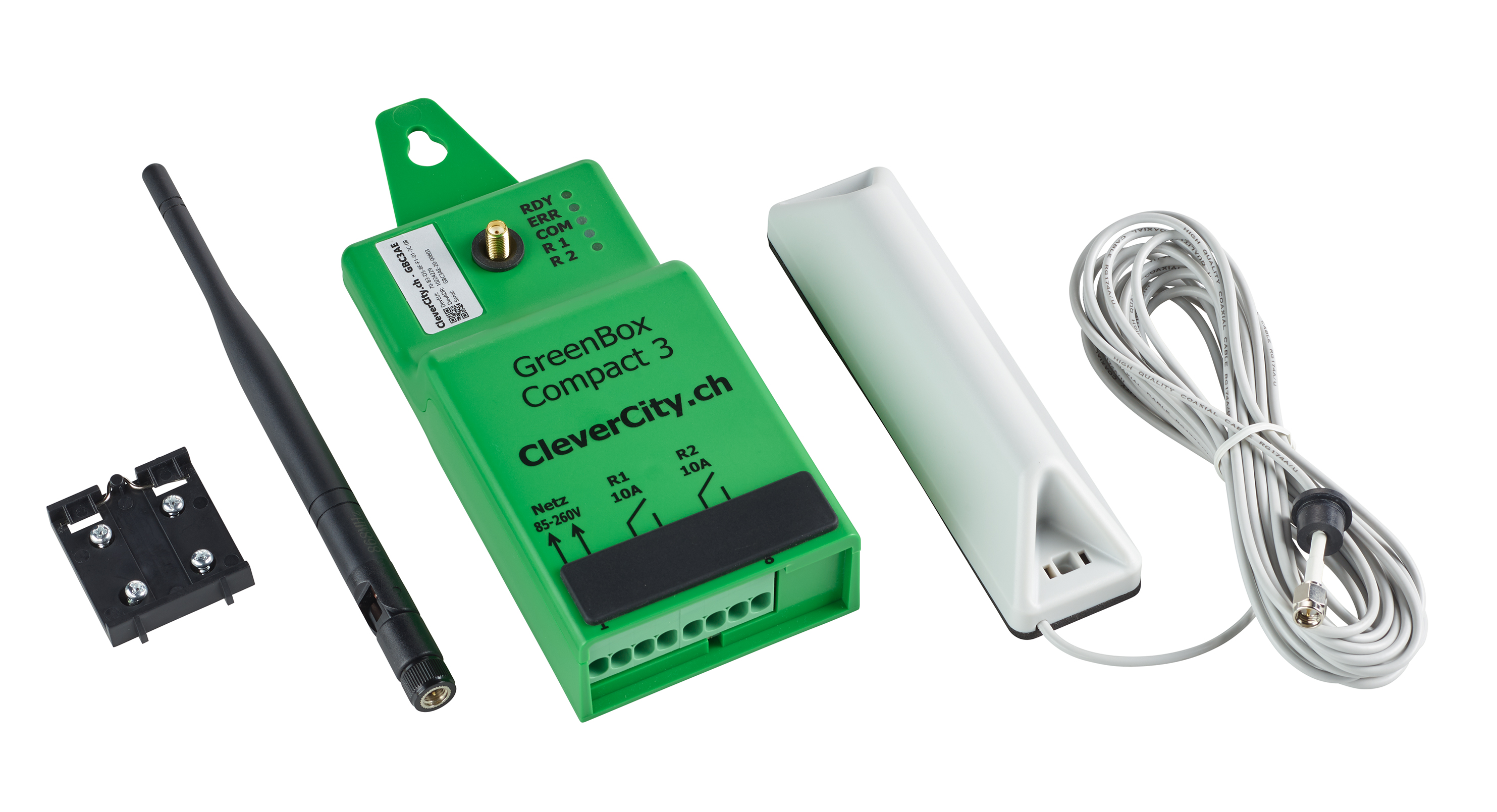 Verfügbares separat erhältliches Zubehör für CleverCity Greenbox Compact 3 (nicht im Standard-Lieferumfang)